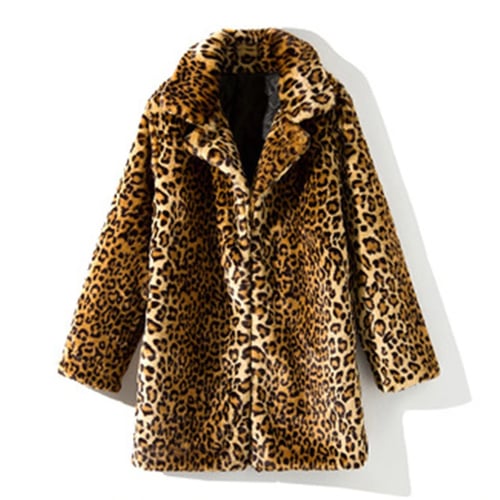 New Women S Faux Fur Coats Leopard Imitation Mink Long Coat Plus Size Female Overcoat Turndown Collar Vintage Ladies 431 Faux Fur Coats Leopard Imitation Mink, Faux Mink Leopard Fur Coat