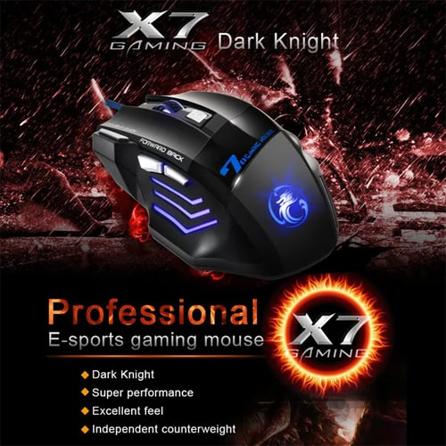 5500DPI LED Optical USB Wired Gaming Mouse 7 Buttons Game Computer Mice 7Color E 
