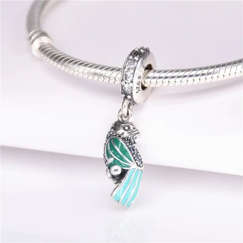 Fashion 925 Silver Crystal parrot Charm European Beads Fit Necklace Bracelet ！！ 