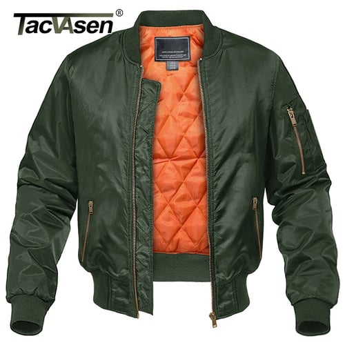 TACVASEN Mens Winter Jacket-Fleece Cotton Military Coat Thicken Casual Cargo Bomber Jacket