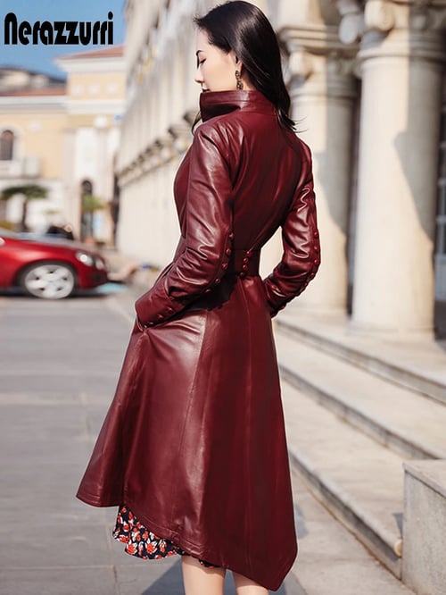 Nerazzurri Asymmetrical Leather Trench, Are Leather Trench Coats In Style 2021