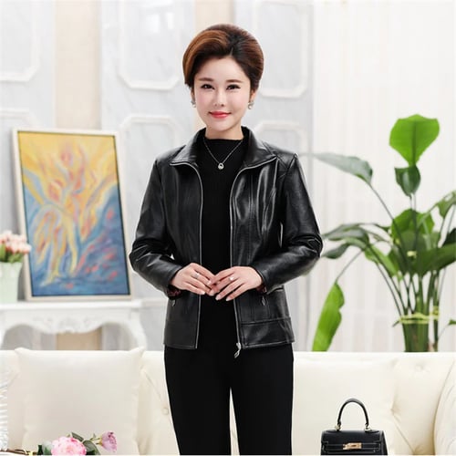 2021 New Fake Leather Jacket Women Red, Are Long Leather Coats In Style 2021 Legit