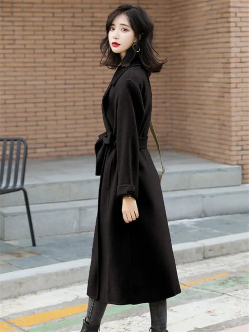 2018 New Fashion Women Winter Korean Windbreaker Slim Outwear Long Coat Jacket 