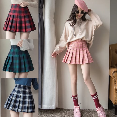 Plus Size School Girl Mini Skirt 
