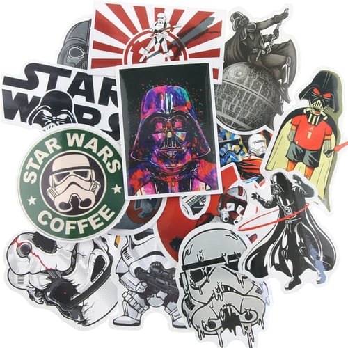 25 pcs Star Wars Darth Vader Sticker Decals for Skateboard Luggage Laptop Car 