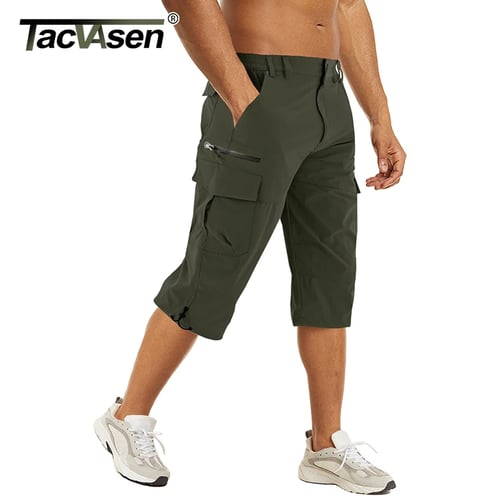 MAGCOMSEN Men's 3/4 Capri Pants Below Knee Stretch Quick Dry Hiking Short with 3 Pockets