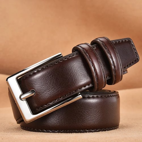 Mens Genuine Leather Buckle Men Belts Luxury Adjustable Women Waist Belt Strap