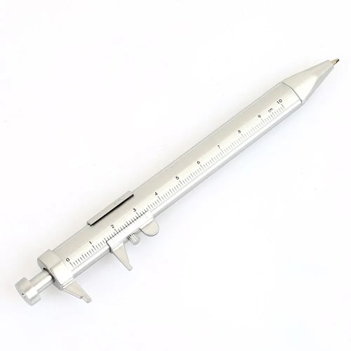 Multifunction Caliper novelty Ballpoint Pen 0.5mm Silver Vernier Caliper Pen 