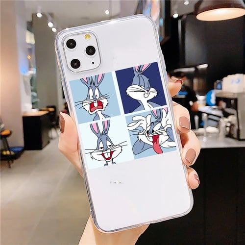 Cute Cartoon Transparent Phone Case For Iphone 12 11pro Max Se Bugs Bunny Soft Tpu Back Cover For Iphone X Xr Xs 6 7 8 Plus Buy Cute Cartoon Transparent