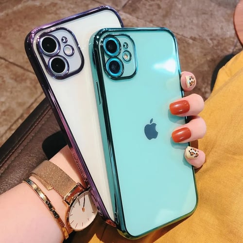 Soft Square Transparent Silicone Phone Case For Iphone 11 12 Mini Pro Max Xs X Xr Max 7 8 Plus Se Electroplated Cases Cover Buy Soft Square Transparent Silicone Phone