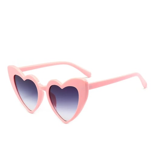 Fashion Heart Shaped Sunglasses Women New Brand Plastic Reflective Sun Eyewear 