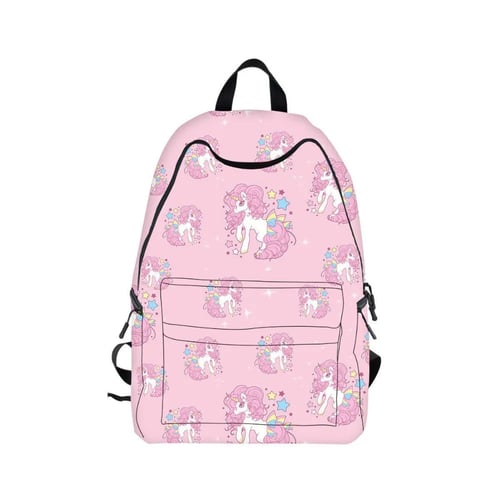 Ladies Backpack Unicorn Print School Travel Canvas A4 Zip Shoulder Bag Rucksack 