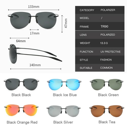 Round Polarized Sunglasses Men Women Rimless Ultralight Tr90 Round Polarized Sunglasses Men Women Rimless Ultralight Tr90