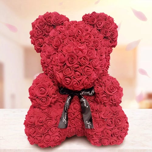 40cm Artificial Flowers Rose Bear for Women Valentines Wedding Christmas Gift 