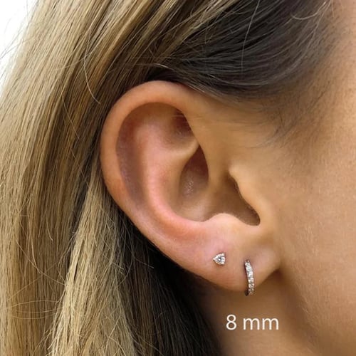 Unisex 925 Silver Diamond Small Hoop Earrings For Women Men Fashion Jewelry