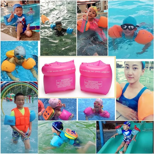 1Pair Swimming Pool Aid Floater Inflatable Swim Arm Band Adult Child LearningES 