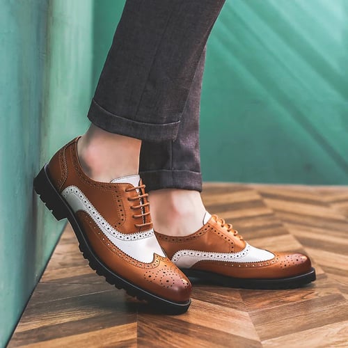 Mens Brogues Shoes Wedding Casual Formal Office Shoes 