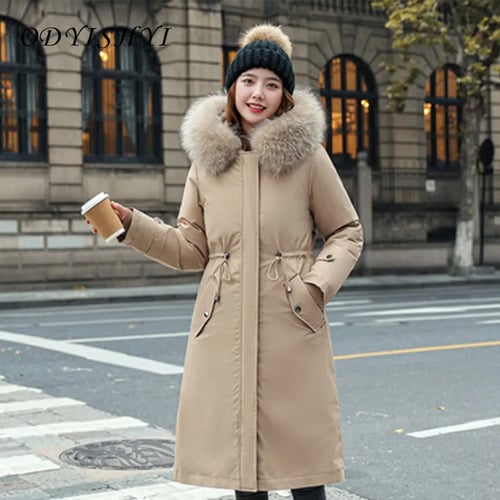 Winter Women's Hooded Jacket Fur Velvet Long Slim Warm Outwear Parka Coat Thick 