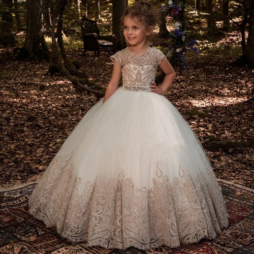 Baby Girls Princess Wedding Dress Bridesmaid Party Dot Dress 