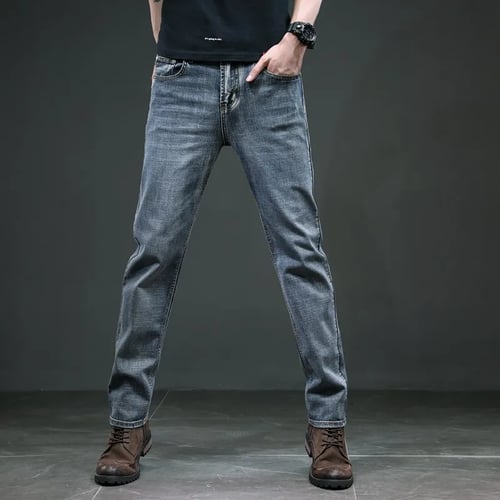 Mens Straight Leg Jeans Regular fit Men Stretch Denim Pants Sizes 28-40 New 