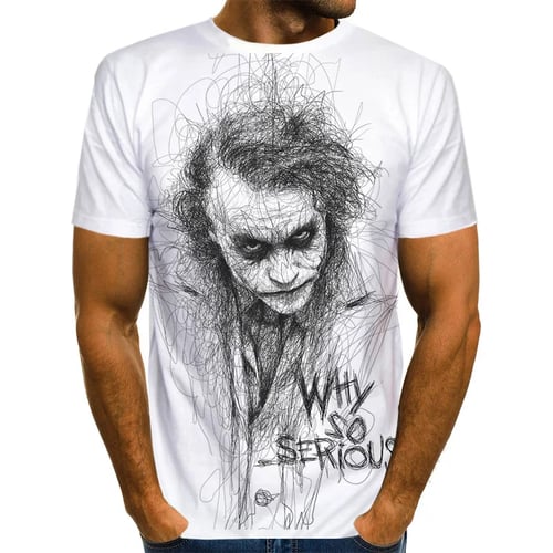 Joker Comics Joker 3D Print Women/men's Casual T-Shirt Short Sleeve Tops