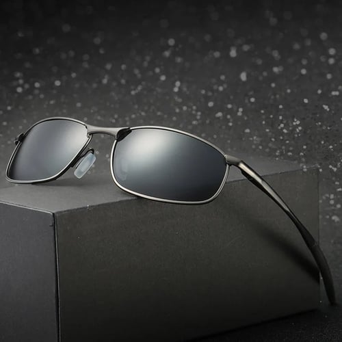 Men Sun Glasses Polarized Sunglasses Classic Metal Frame Black Glasses UV400 