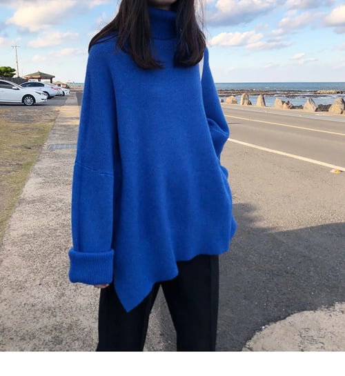 2019 Women Spring Autumn Knitted Sweater Poncho Coat Solid Elegant Pullover Pull 