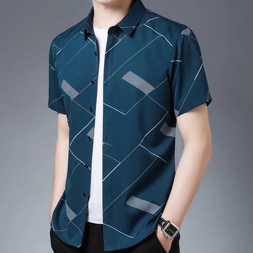 WillingStart Mens Printing Lapel Premium Casual Plus Size 1 Button Outwear