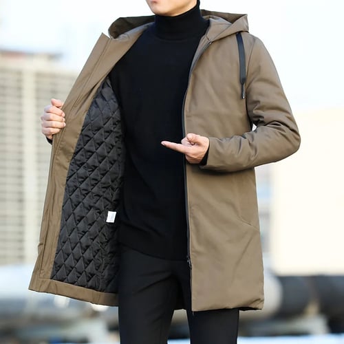 Parka Overcoat Jacket Winter Coat Outwear Thicken Hooded Men's Vest Autumn Warm
