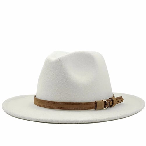 missfiona Womens Wide Brim Wool Felt Fedora Hat Warm Panama Jazz Cap for Autumn