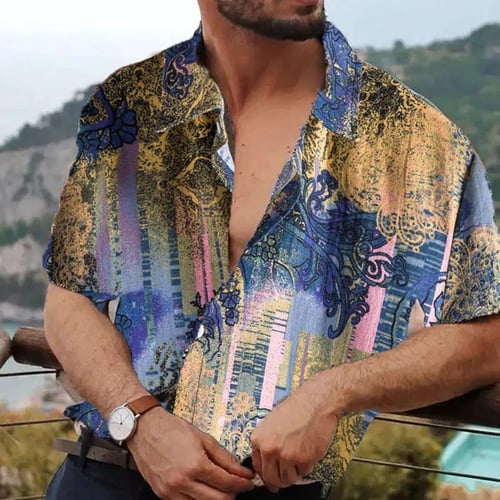 Men Polo 3D Pattern Men Shirts Breathable Men Short Sleeves Summer Beach Tops