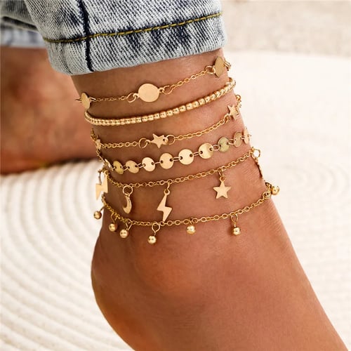 Womens Colorful Beaded Rhonestone Adjustable Multi-Layer Bracelet Beach Ankle 