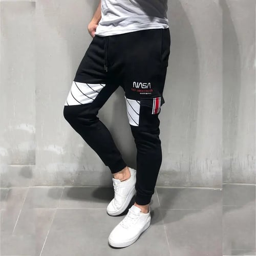 Mens Mountains Silhouette Casual Cotton Jogger SweatpantsRunning Beam Trousers 