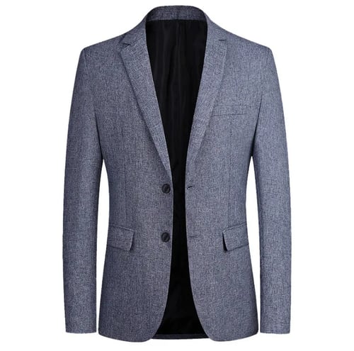 Mens One Button Slim Fit Long sleeve Blazer Jacket Lapel Collar Stage Casual D 
