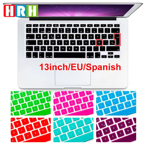 Spanish Silicone Keyboard Cover Stickers Protector Skin for MacBook Air Pro Retina 13 15 17 European Version 