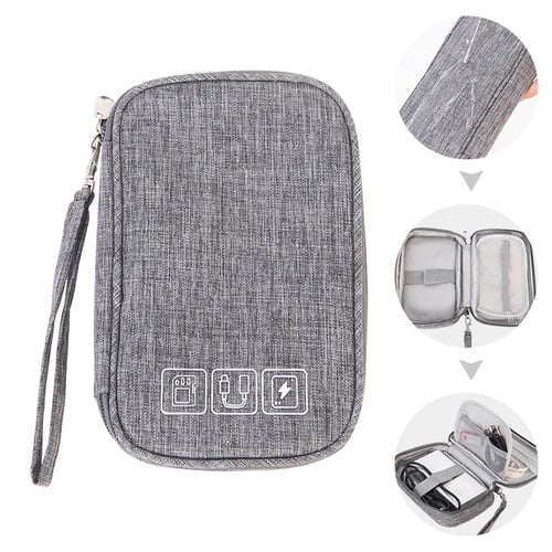 Portable Digital USB Cable Storage Bags Gadget Electronic Accessories Organizer 