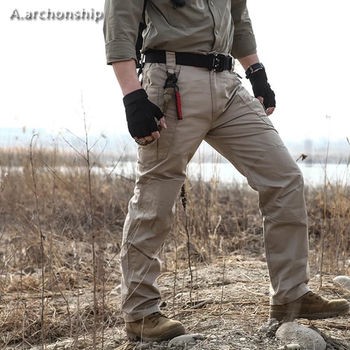 Men's Trekking Tactical Outdoor Combat Cargo Pants Climbing Hiking Long Trousers 