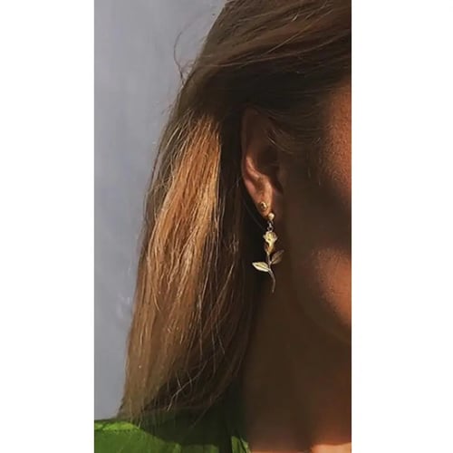Piercing 18k Solid Gold Drop Dangle Heart Cartilage Hoop Ring Ear for Teen Women 