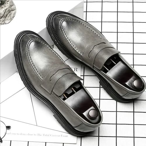 Mens Leather Formal Dress Shoes Pointed Toe Slip On Loafers Wedding Oxfords Size 