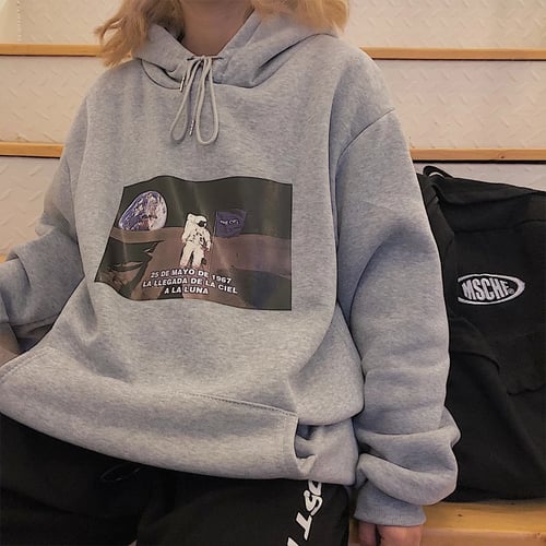 Printed Simple All-Match Korean Style Leisure Soft Pullovers Women Hooded,Daily Sweatshirts Chic 