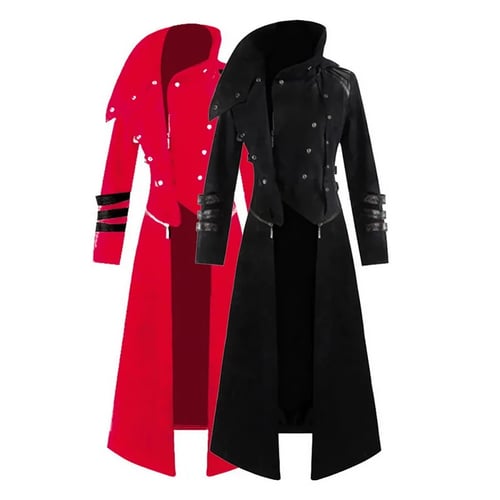 New Mens Cosplay Costume Party Vintage, Gothic Style Trench Coat
