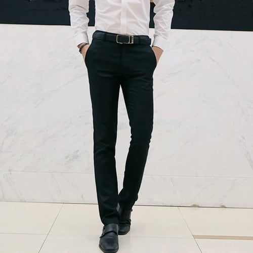 Mens Thin Pants Wedding Formal Casual suit Business Dress Formal trousers 