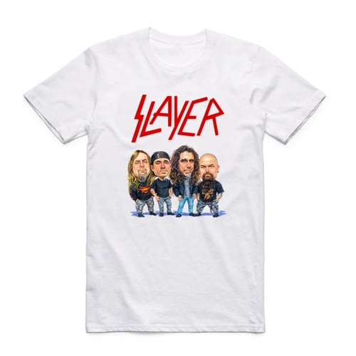 Asian Size Printing Slayer Thrash Rock T-shirt Summer O-Neck Short Sleeves Speed Metal Band Tshirt 5XL4102 - buy Asian Size Men Printing Slayer Heavy Metal Thrash Rock Band