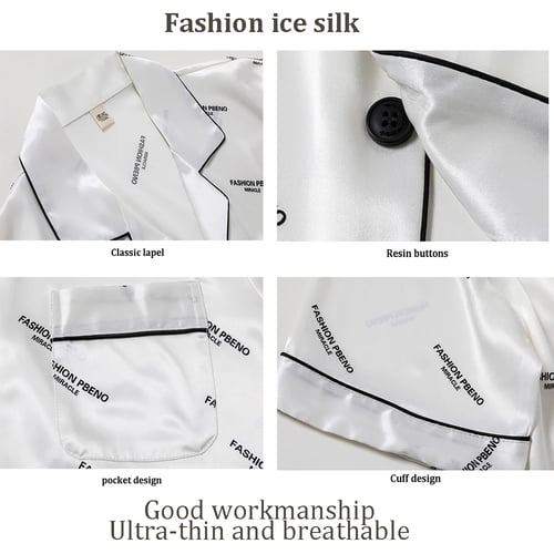 Pajamas Men Summer Short Sleeved Ice Silk Thin Breathable Homewear