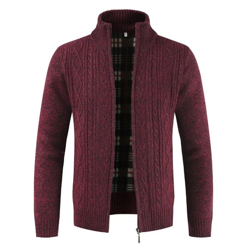 Thicken Coat Jacket Sweater Casual Warm Men's Knitwear Winter Outwear New 