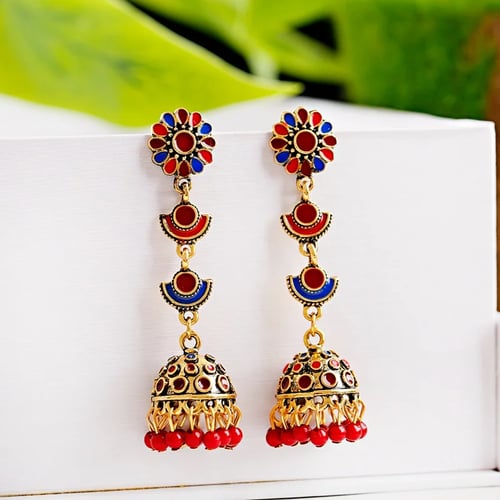 indian earning bollywood style jhumka jhumki  new type jewellery different colou 