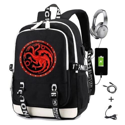 Game of Thrones Packsack Targaryen Canvas Travel Backpack School Bag Bookbag 