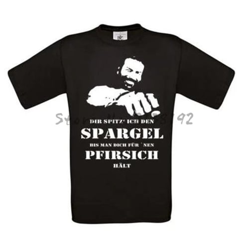 Bud Spencer T-shirt Black Movie Film Cinema TV New Men's Tshirts Tops