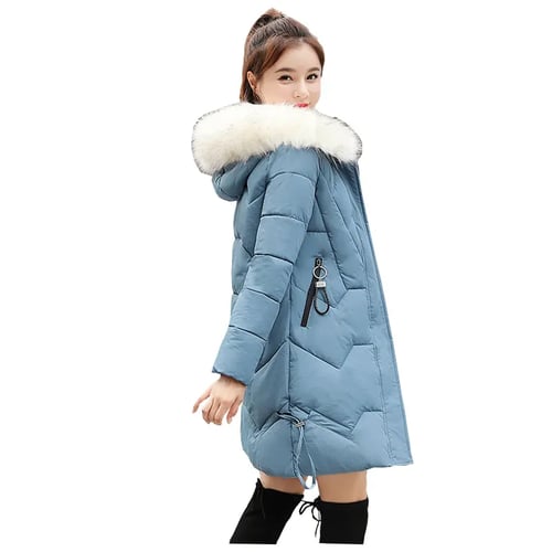 Winter Woman Down Coat Jacket Long Warm Ladies Cotton-Padded Wadded Parkas 