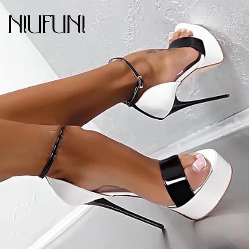 Elegant Women Platform Chunky Heels Peep Toe Zipper Roman Sandal Shoes US3-10 SZ 